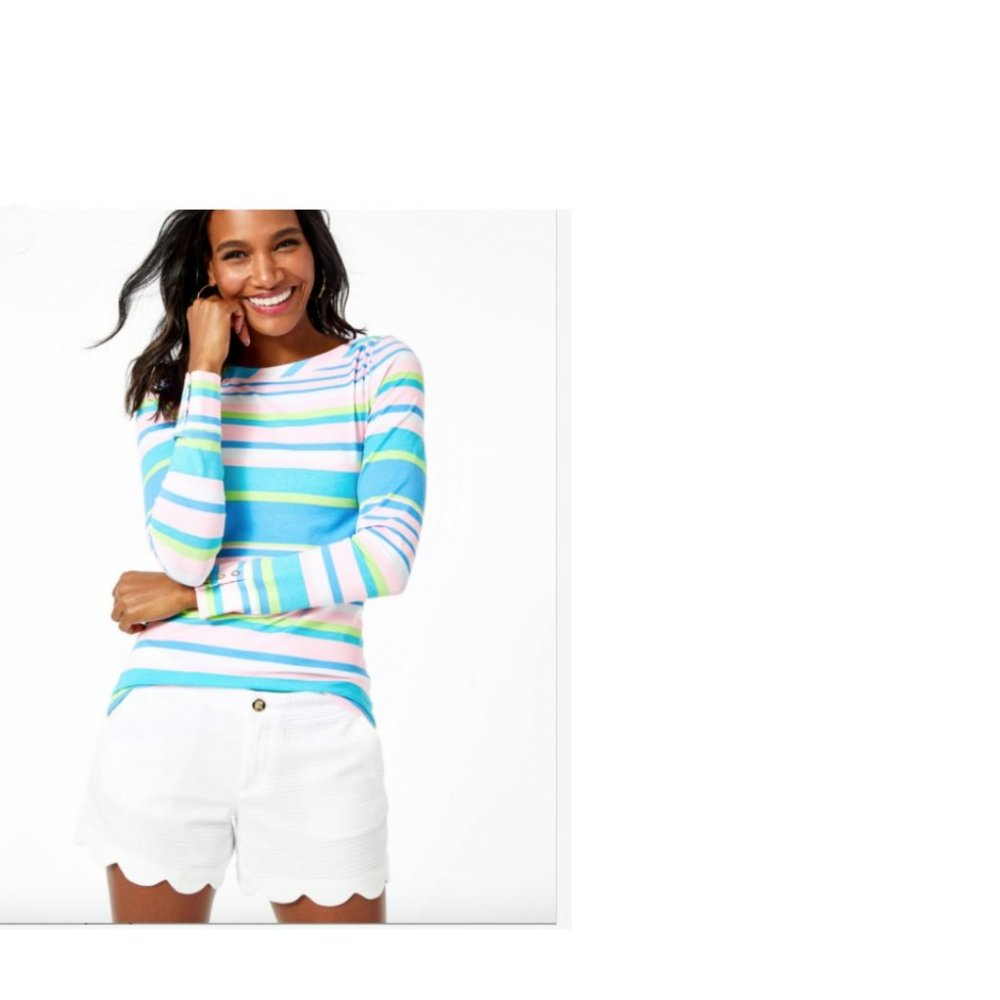 NWT Lilly Pulitzer Buttercup High Rise Stretch Shorts Resort White